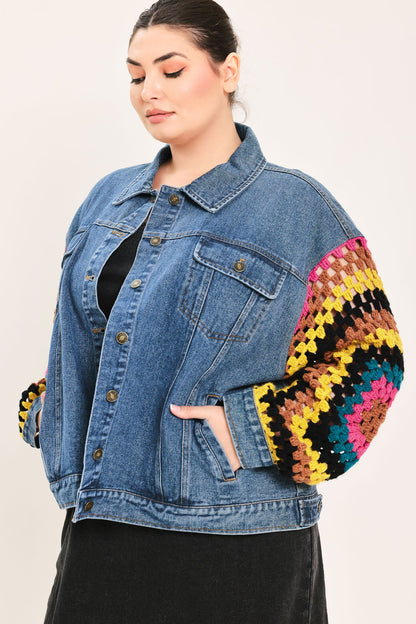 Festival Weave Washed Denim Jacket
