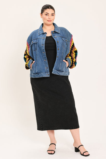 Festival Weave Washed Denim Jacket