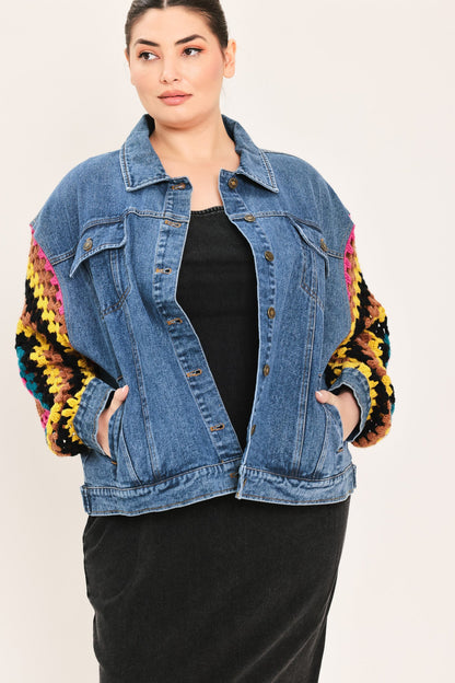 Festival Weave Washed Denim Jacket