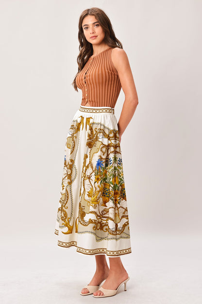 baroque escape woven Baroque Escape Woven Midi Skirt view 4 (dress) - shop at us.meeeshop