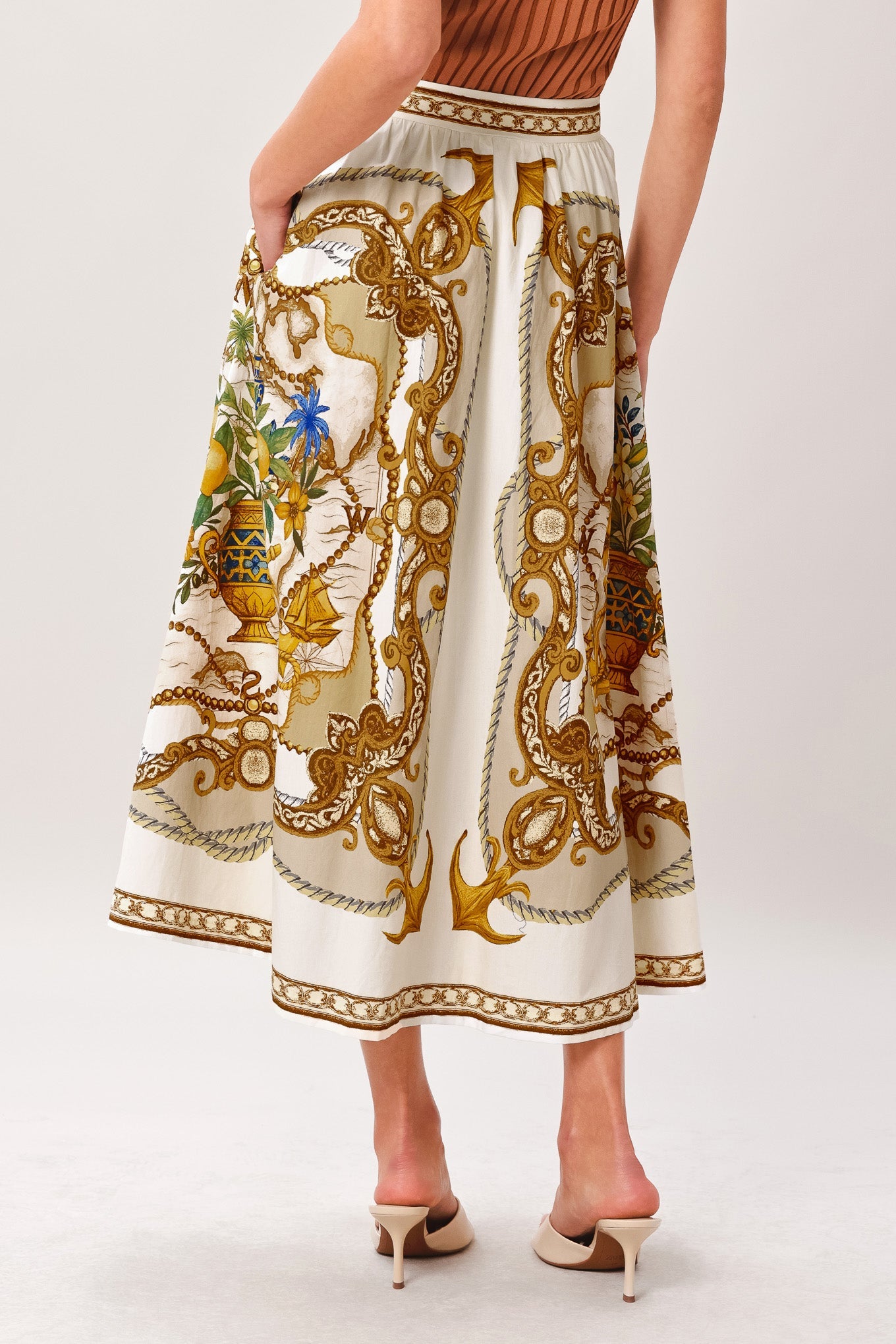 baroque escape woven Baroque Escape Woven Midi Skirt view 6 (dress) - shop at us.meeeshop