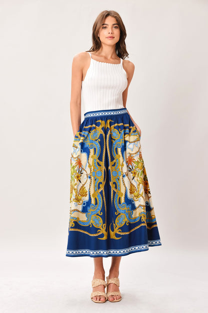 baroque escape woven Baroque Escape Woven Midi Skirt view 9 (dress) - shop at us.meeeshop