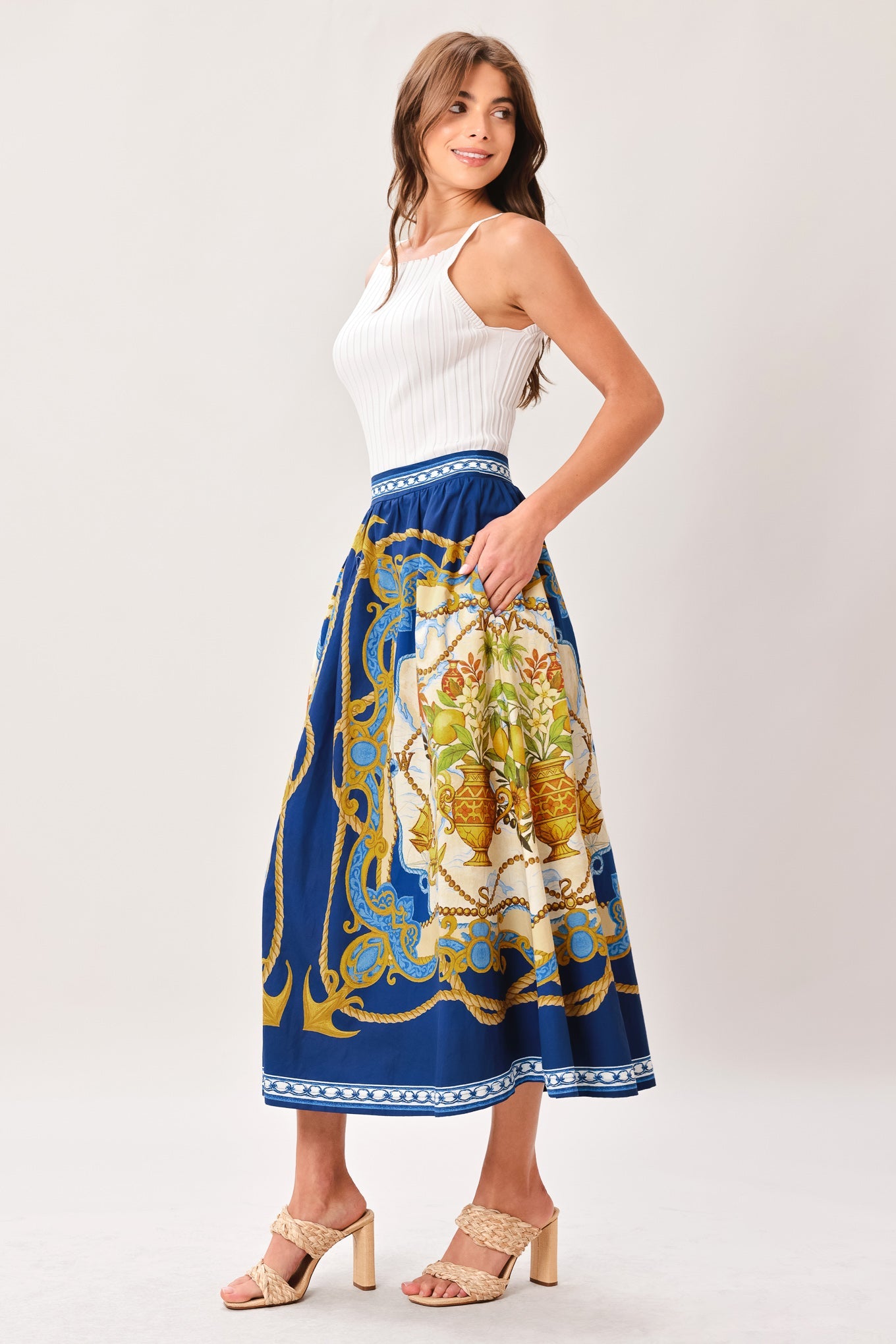 baroque escape woven Baroque Escape Woven Midi Skirt view 8 (dress) - shop at us.meeeshop