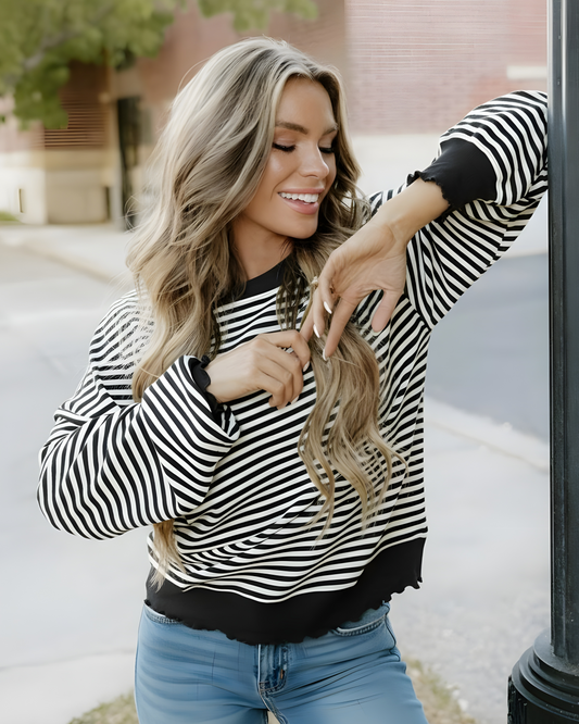 stevie top black Stevie Top - Black Black Stripe (top) - shop at us.meeeshop