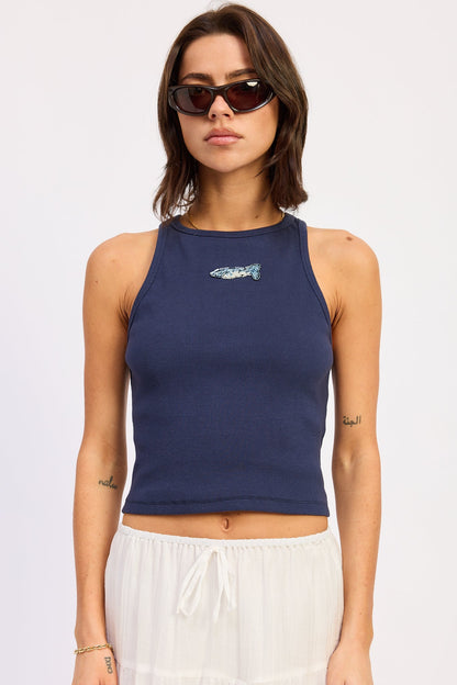 eva tank top Eva Tank Top Navy (top) - shop at us.meeeshop