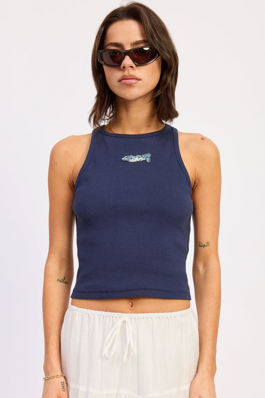 eva tank top Eva Tank Top Navy (top) - shop at us.meeeshop
