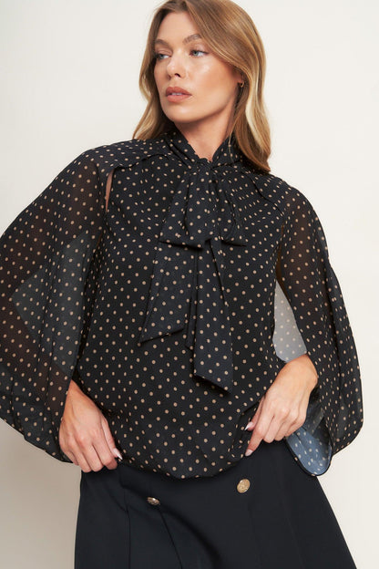 Flying Tomato Midnight Dot Chic Woven Top