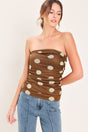 French Girl Polka Dot Power Mesh Tube Top