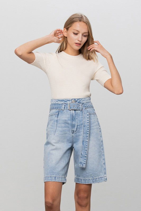 Insane Gene Belted Denim Bermudas us.meeeshop - Shorts