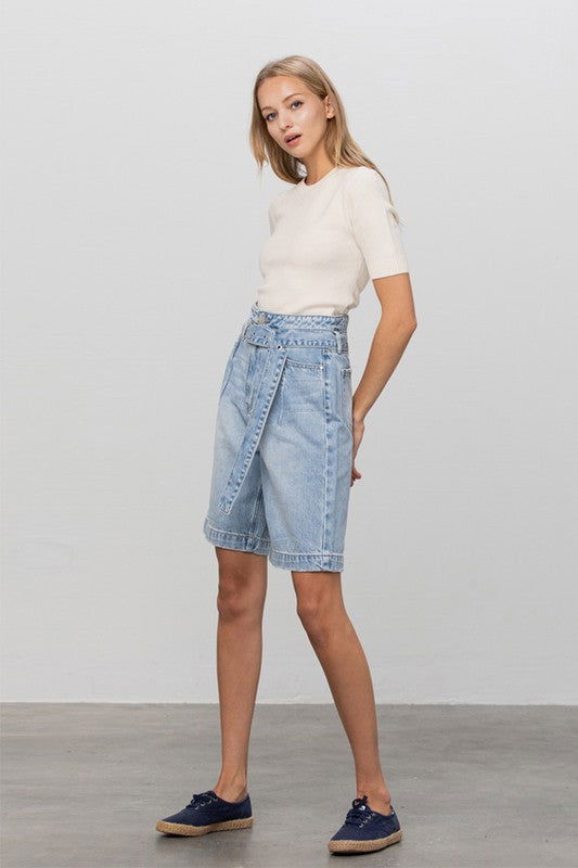 Insane Gene Belted Denim Bermudas us.meeeshop - 