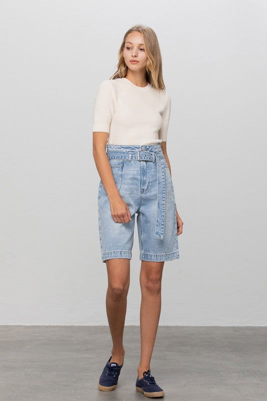 Insane Gene Belted Denim Bermudas us.meeeshop - 