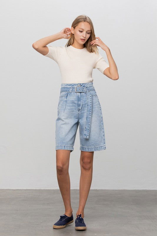 Insane Gene Belted Denim Bermudas us.meeeshop - 