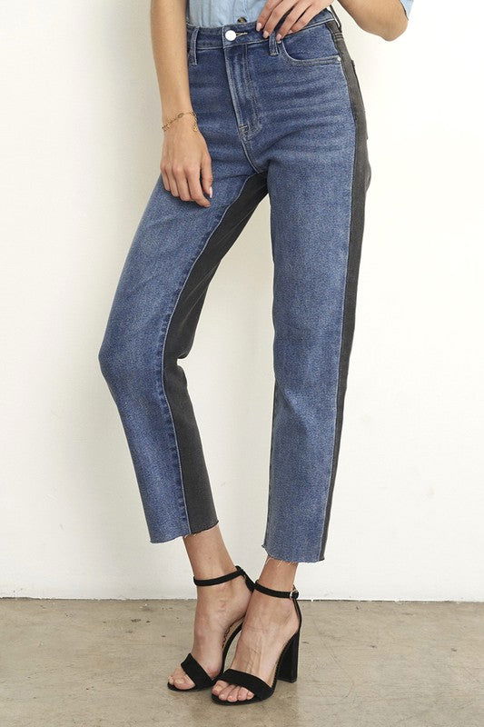 Insane Gene Black Denim Combo Jeans us.meeeshop - 