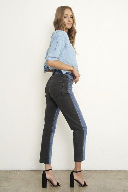 Insane Gene Black Denim Combo Jeans us.meeeshop - 