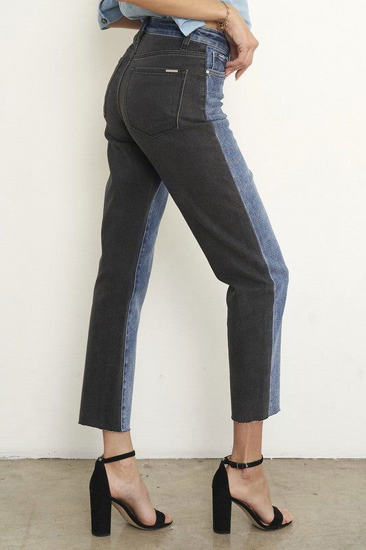 Insane Gene Black Denim Combo Jeans us.meeeshop - 