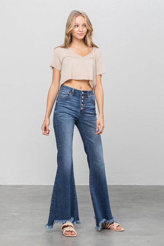 Insane Gene Button Down Wide Flare Jeans us.meeeshop - 