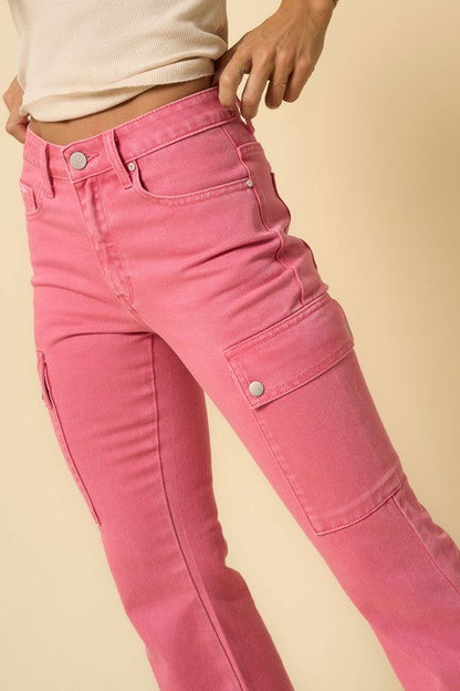 Insane Gene Color Cargo Slim Boot Jeans us.meeeshop - 