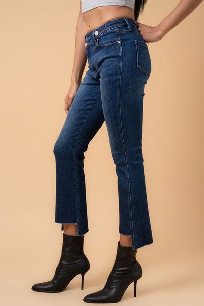 Insane Gene Crossover Step Hem Crop Boot Jeans us.meeeshop - 