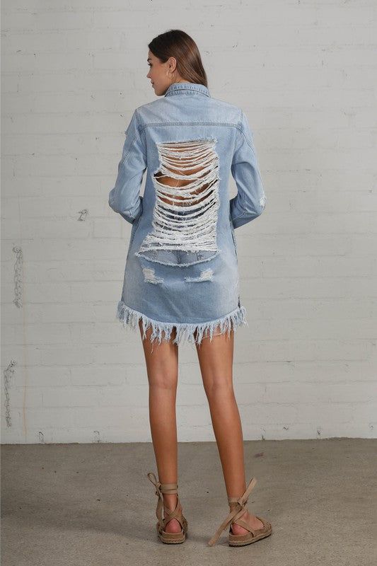 Insane Gene Heavy Body Destroyed Shirt Dress us.meeeshop - 