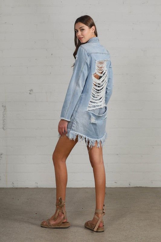 Insane Gene Heavy Body Destroyed Shirt Dress us.meeeshop - 