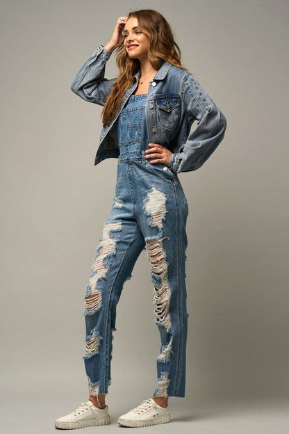 Insane Gene Heavy Distressed Straight Fit Overall us.meeeshop - 