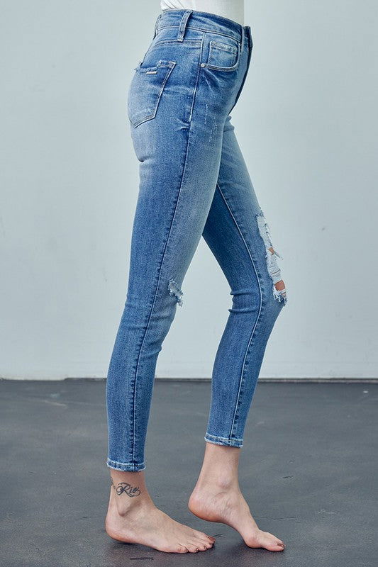 Insane Gene High Rise Ankle Skinny Jeans us.meeeshop - 