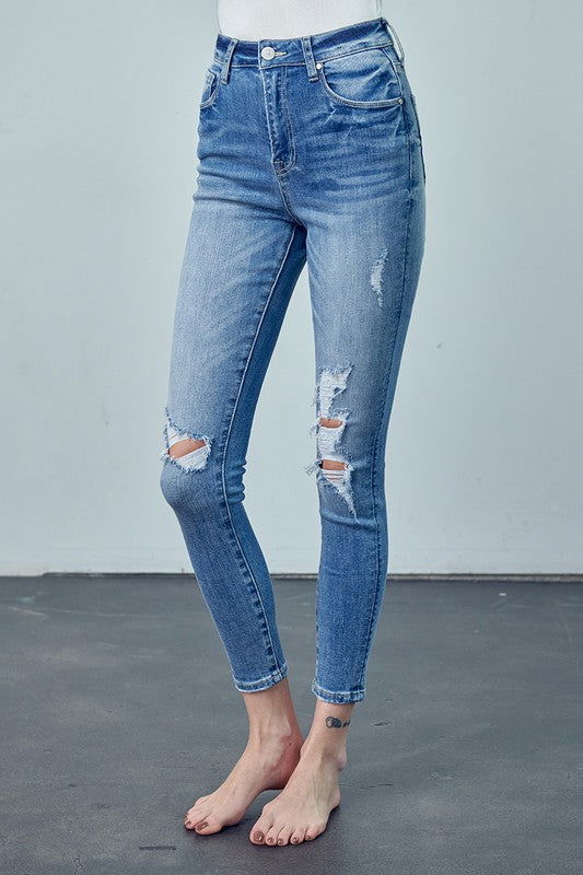 Insane Gene High Rise Ankle Skinny Jeans us.meeeshop - 