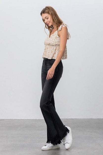 Insane Gene High Rise Black Super Flare Jeans us.meeeshop - 