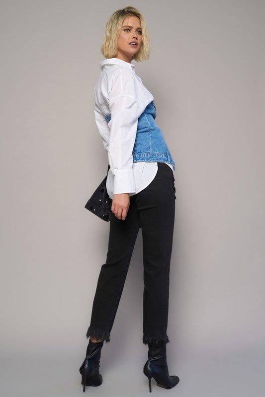 Insane Gene High Rise Cropped Straight Jeans us.meeeshop - 