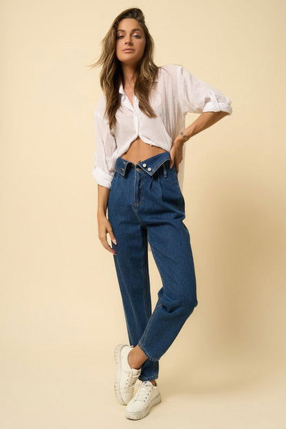 Insane Gene High Rise Flap Waisted Relaxed Jeans us.meeeshop - Pants