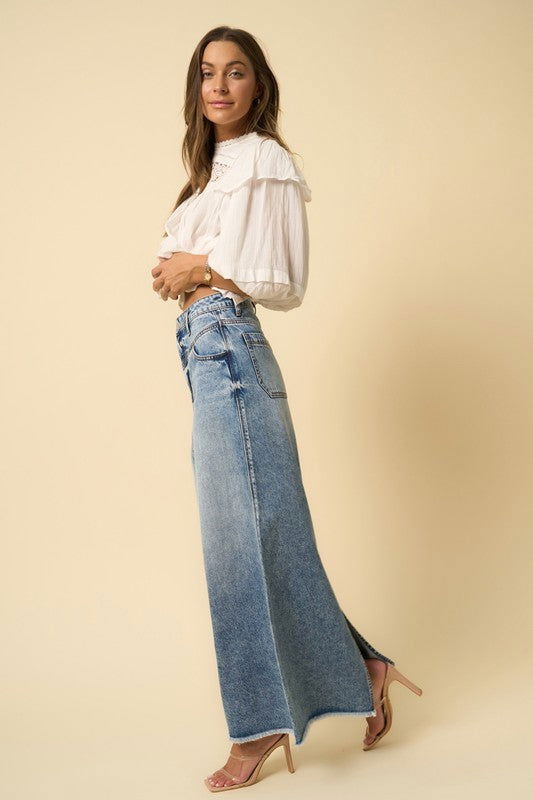 Insane Gene High Rise Flared Maxi Skirt us.meeeshop - 