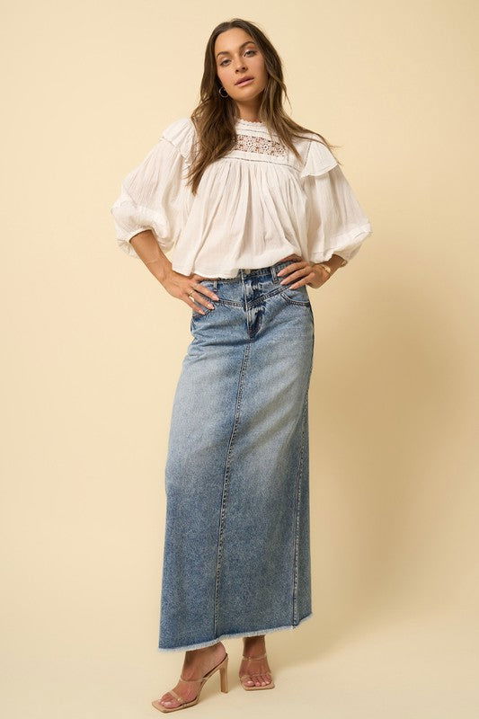 Insane Gene High Rise Flared Maxi Skirt us.meeeshop - Skirts