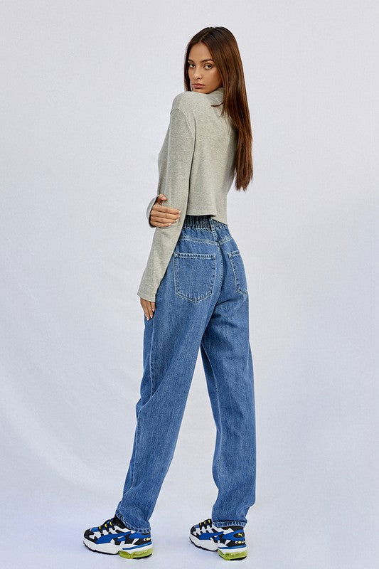 Insane Gene High Rise Pleated Mom Jeans us.meeeshop - 