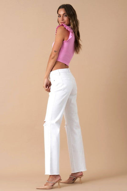 Insane Gene High Rise Slim Straight Jeans us.meeeshop - 