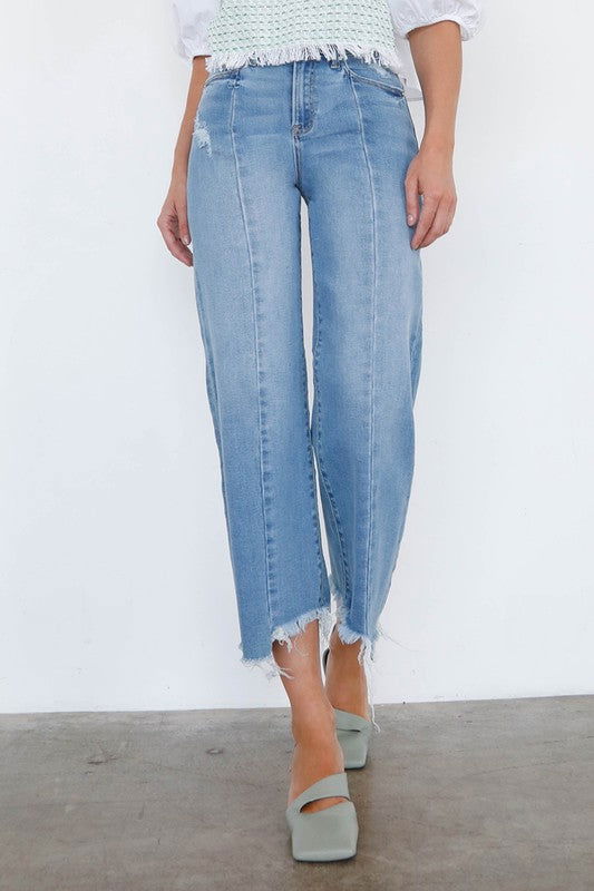 Insane Gene High Rise Wide Lege Ankel Jeans us.meeeshop - 