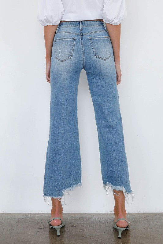 Insane Gene High Rise Wide Lege Ankel Jeans us.meeeshop - 