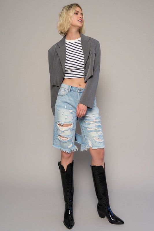 Insane Gene High Waist Bermuda Shorts us.meeeshop - 