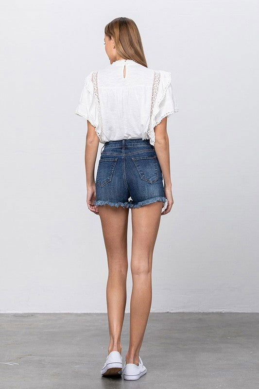 Insane Gene High Waist With Lace Lining Trim Shorts us.meeeshop - 