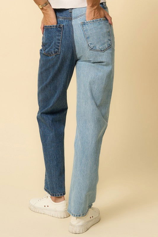 Insane Gene High Waisted Crossover Straight Jeans us.meeeshop - 