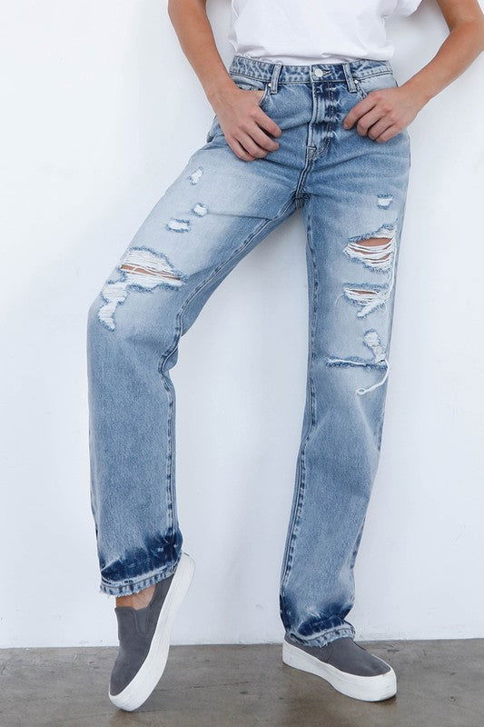 Insane Gene High Waisted Loose Straight Jeans us.meeeshop - 