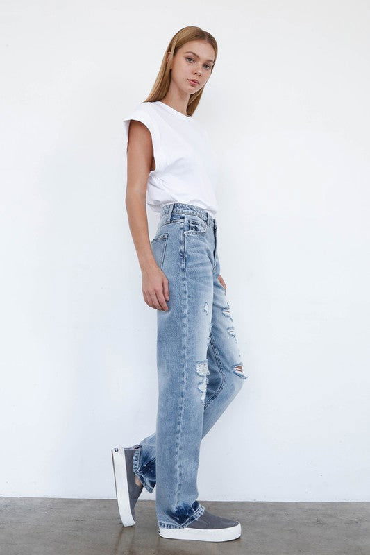 Insane Gene High Waisted Loose Straight Jeans us.meeeshop - 