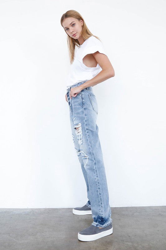 Insane Gene High Waisted Loose Straight Jeans us.meeeshop - 