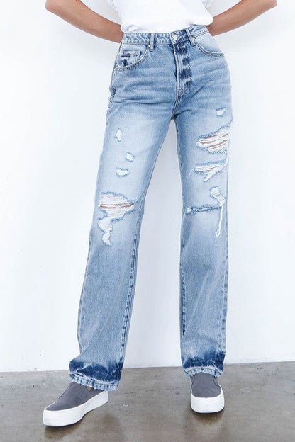 Insane Gene High Waisted Loose Straight Jeans us.meeeshop - 