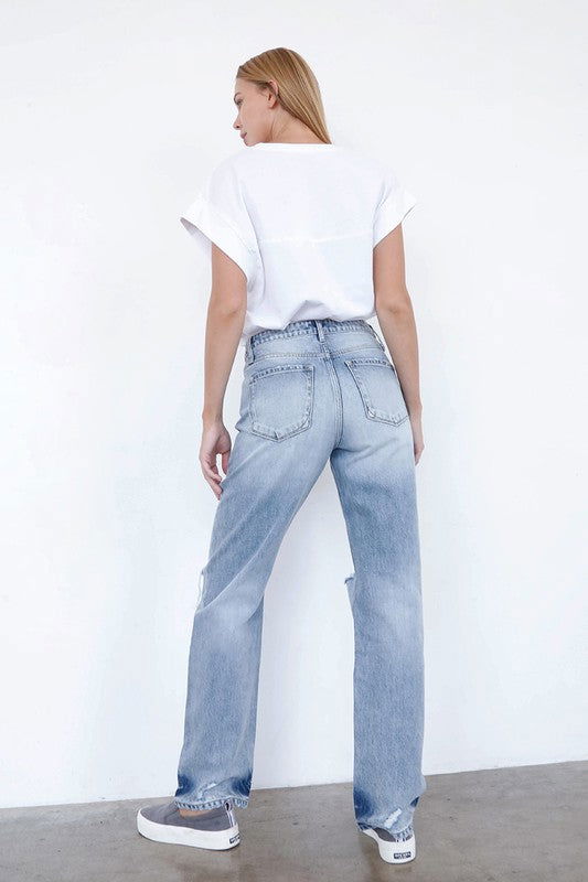 Insane Gene High Waisted Loose Straight Jeans us.meeeshop - 