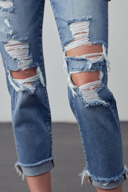 Insane Gene Mid-Rise Ankle Boyfriend Jeans us.meeeshop - 