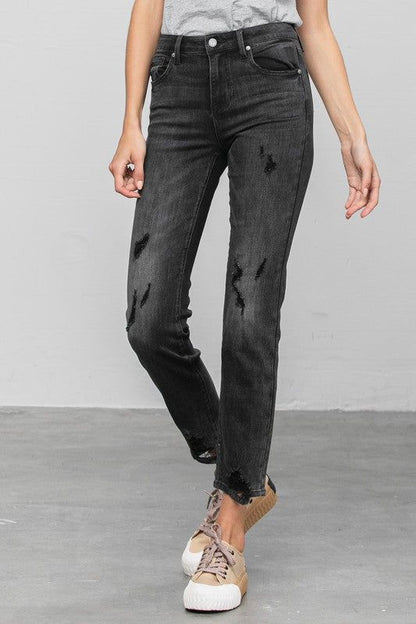 Insane Gene Mid-Rise Ankle Straight Jeans us.meeeshop - 