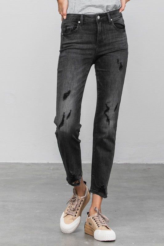 Insane Gene Mid-Rise Ankle Straight Jeans us.meeeshop - 