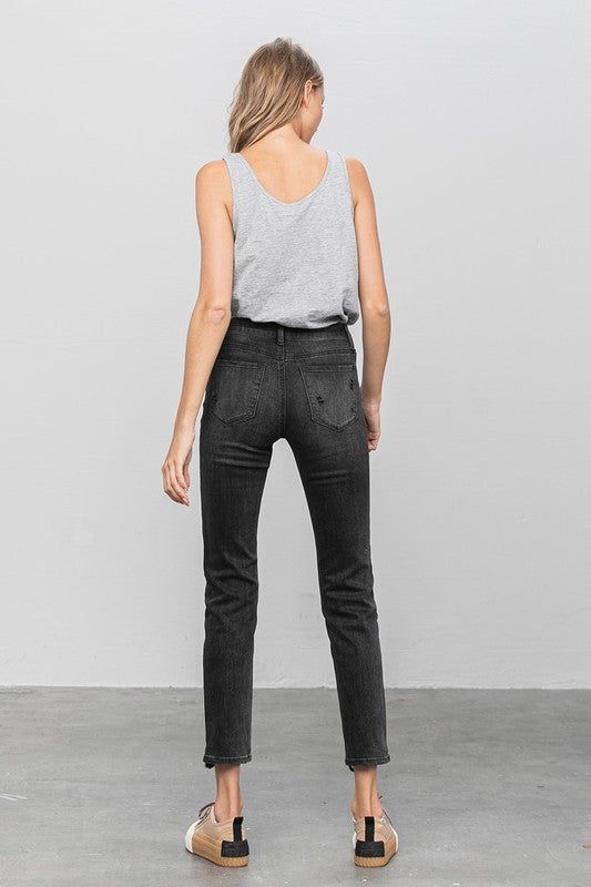 Insane Gene Mid-Rise Ankle Straight Jeans us.meeeshop - 