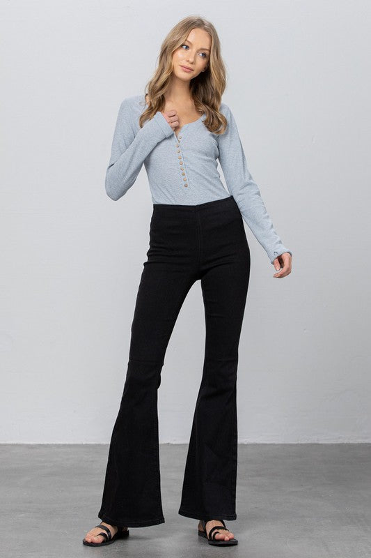 Insane Gene Mid-Rise Banded Wider Flare Jeans us.meeeshop - Pants