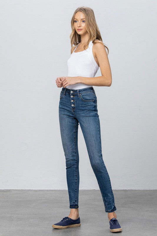 Insane Gene Mid Rise Button Down Skinny Jeans us.meeeshop - Pants